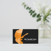 Visite Guitariste Grunge Orange Silhouette Carte de visit (Debout devant)