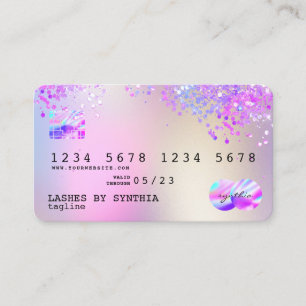 Visite Holograph Pastel unicorne Moderne Style de carte d