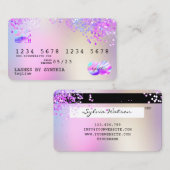 Visite Holograph Pastel unicorne Moderne Style de carte d (Devant / Derrière)