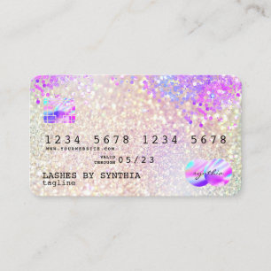 Visite Holograph Pastel unicorne Moderne Style de carte d