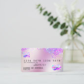 Visite Holograph Pastel unicorne Moderne Style de carte d (Debout devant)