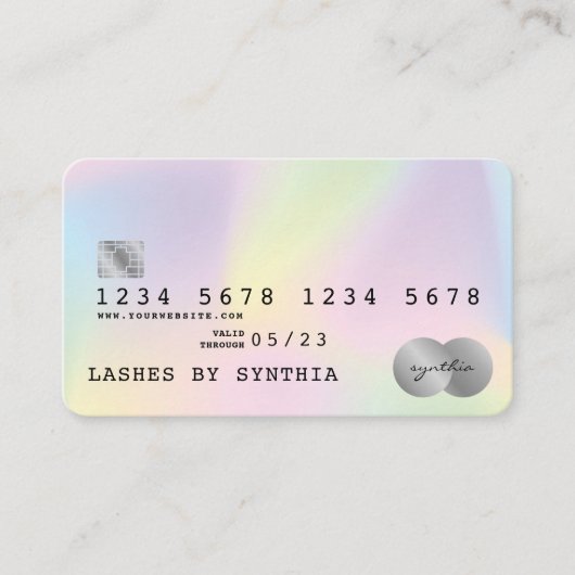 Visite Holograph Unicorn Moderne Style de carte de crédit (Devant)