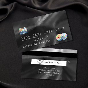 Visite Holographe Black Foil Style moderne carte de crédi