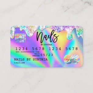 Visite Holographe Carte de crédit Nail Tech