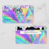 Visite Holographe Carte de crédit Nail Tech (Devant / Derrière)