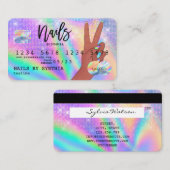 Visite Holographe Carte de crédit Nail Tech (Devant / Derrière)
