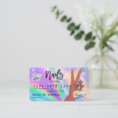 Visite Holographe Carte de crédit Nail Tech (Debout devant)