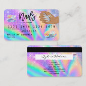 Visite Holographe Carte de crédit Nail Tech (Devant / Derrière)