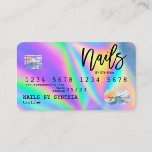 Visite Holographe Carte de crédit Nail Tech