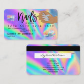 Visite Holographe Carte de crédit Nail Tech (Devant / Derrière)