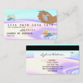 Visite Holographe licorne Carte de crédit Nail Tech (Devant / Derrière)