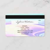 Visite Holographe licorne Carte de crédit Nail Tech (Dos)