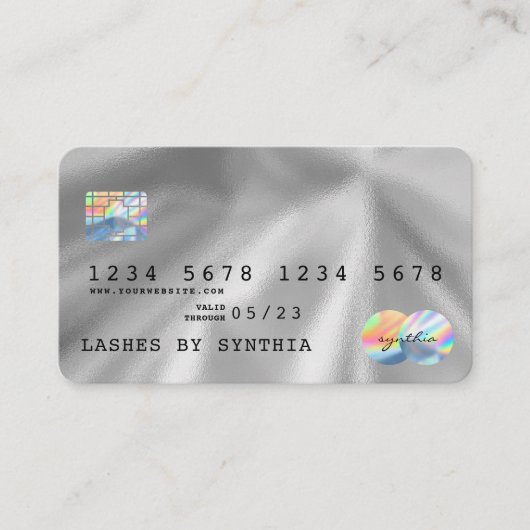 Visite Holographe Silver Foil Style moderne carte de créd (Devant)