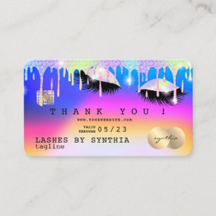 Visite Holographe Unicorn carte de remerciements de crédi
