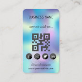 Visite Holographique -Médias sociaux QR Code Carte de vis (Devant)