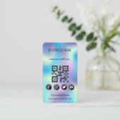 Visite Holographique -Médias sociaux QR Code Carte de vis (Debout devant)