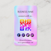Visite Holographique -Médias sociaux QR Code Carte de vis (Devant)