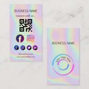 Visite Holographique -Médias sociaux QR Code Carte de vis