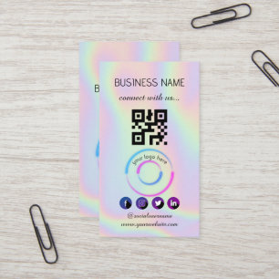 Visite Holographique -Médias sociaux QR Code Carte de vis