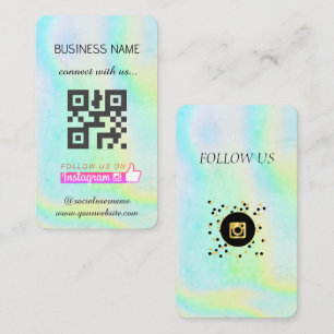 Visite Holographique -Médias sociaux QR Code Carte de vis