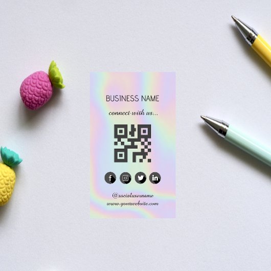 Visite Holographique -Médias sociaux QR Code Carte de vis