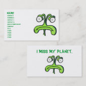 Visite I carte de profil de MLLE MY PLANET ALIEN (Devant / Derrière)