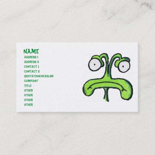 Visite I carte de profil de MLLE MY PLANET ALIEN (Devant)