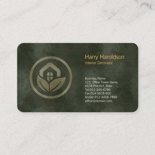 Visite Icône Leaf House Décorateur intérieur Carte de vis (Devant)