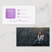 Visite Icônes du logo de l'aquarelle violet Carte de visi (Devant / Derrière)