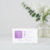 Visite Icônes du logo de l'aquarelle violet Carte de visi (Debout devant)