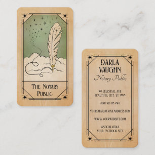 Visite Illustration de carte de tarot de plume de notaire
