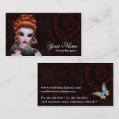 Visite Imaginaire rouge foncé style gothique Carte de vis (Devant / Derrière)