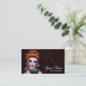 Visite Imaginaire rouge foncé style gothique Carte de vis (Debout devant)