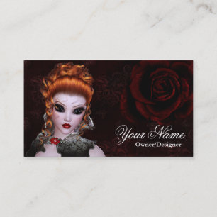 Visite Imaginaire rouge foncé style gothique Carte de vis