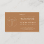 Visite Infirmière Praticien Brown Caduceus Carte de visit (Dos)