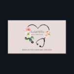 Visite Infirmière soignante Floral Stethoscope Carte de v<br><div class="desc">Un élégant stéthoscope floral gai en rose poussiéreux, infirmière, soignant, ou aide sanitaire à domicile carte de visite moderne pour les soins aux personnes handicapées, ou adultes âgés. La face arrière de la carte a une couleur rose pâle et poussiéreuse pour compléter le floral. Une carte joyeuse, sereine et invitante...</div>