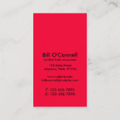 Visite Initiales Carte de visite/ Rouge (Dos)