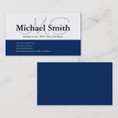 Visite Initiales de la marine moderne Bold - Carte de vis (Devant / Derrière)