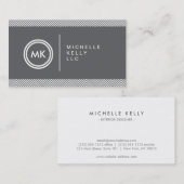 Visite INITIALES LOGO avec CHEVRON MOTIF 1 Carte de visit (Devant / Derrière)