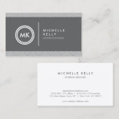 Visite INITIALES LOGO avec CHEVRON MOTIF 2 Carte de visit (Devant / Derrière)