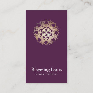 Visite Instructeur de Yoga Gold Lotus Purple Carte de vis