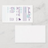 Visite Instructions pour le lavage de la carte de soins à (Devant / Derrière)