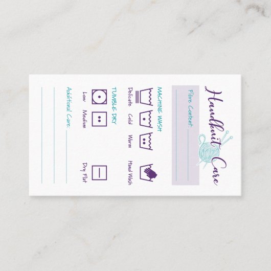 Visite Instructions pour le lavage de la carte de soins à (Devant)