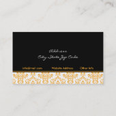 Visite Intérieurs damassés noir orange blanc carte de vis (Dos)