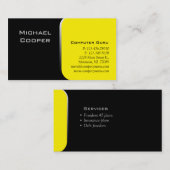 Visite Jaune professionnel d'ordinateur de carte de (Devant / Derrière)