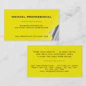 Visite Jaune professionnel moderne d'argent du carte de (Devant / Derrière)