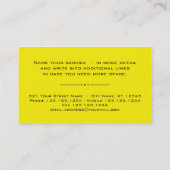 Visite Jaune professionnel moderne d'argent du carte de (Dos)