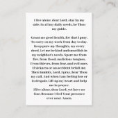 Visite Je vis seule carte de prière (Dos)