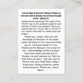 Visite Jésus Lumière du monde carte de prière (Dos)