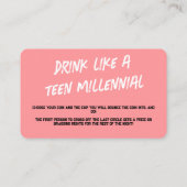 Visite Jeu De Boisson De Carte De Bingo Pour Parties (Dos)